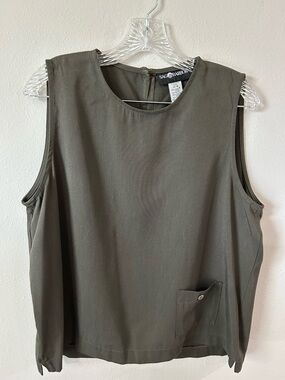 Sag Harbor Olive Tank with Front Pocket
